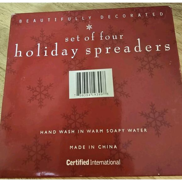 Certified International Redbird Cardinals 4pc Spreader Butter Dinner Holiday NEW - Picture 5 of 7